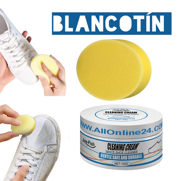 Blancotin, Nueva Crema Limpiadora de Zapatos Blanca, Crema Limpiadora Multifuncional para Zapatos