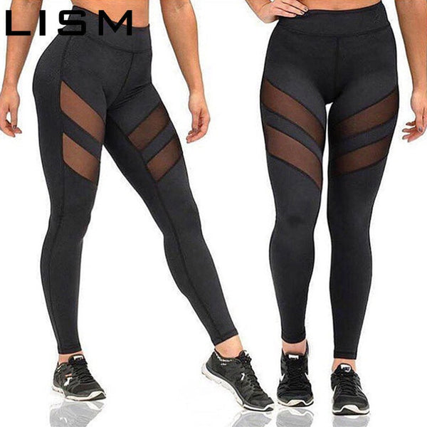 New Women Yoga Pants Push Up Fitness Gym Sports Leggings Running Mesh Yoga Leggins Seamless Training Pants Femme high waist