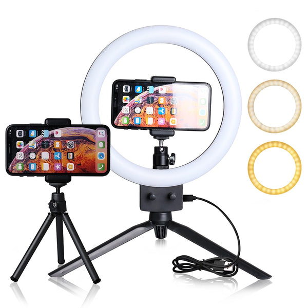 Desktop Ring Light With USB Plug Tripod Stand For YouTube Video Live and Photo Photography studio