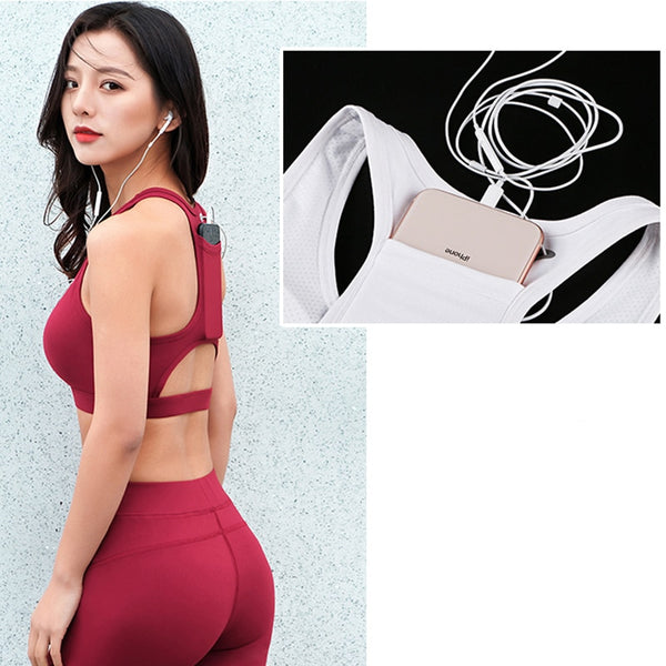 Sports Bra Compression Phone Pocket