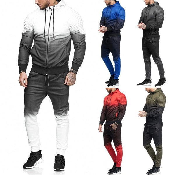 Sport Set Hot Men Tracksuit Sport Set 3D Print Striped